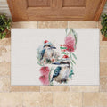 Australia Christmas Rubber Doormat Jolly Kookaburra Bottlebrush Watercolor - Aussie Hoodie