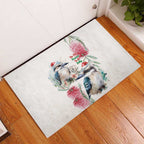 Australia Christmas Rubber Doormat Jolly Kookaburra Bottlebrush Watercolor - Aussie Hoodie