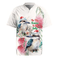 Australia Christmas Rugby Jersey Jolly Kookaburra Bottlebrush Watercolor - Aussie Hoodie