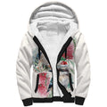 Australia Christmas Sherpa Hoodie Jolly Kookaburra Bottlebrush Watercolor - Aussie Hoodie