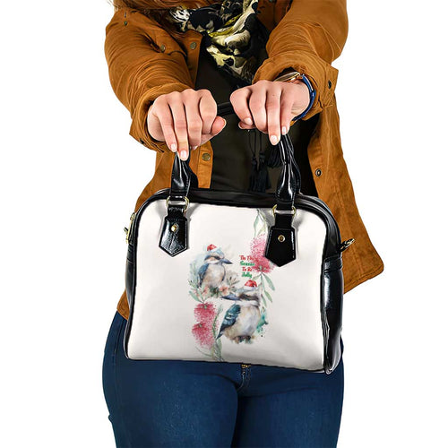 Australia Christmas Shoulder Handbag Jolly Kookaburra Bottlebrush Watercolor - Aussie Hoodie