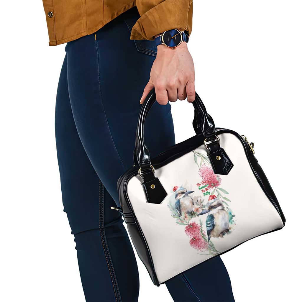 Australia Christmas Shoulder Handbag Jolly Kookaburra Bottlebrush Watercolor - Aussie Hoodie