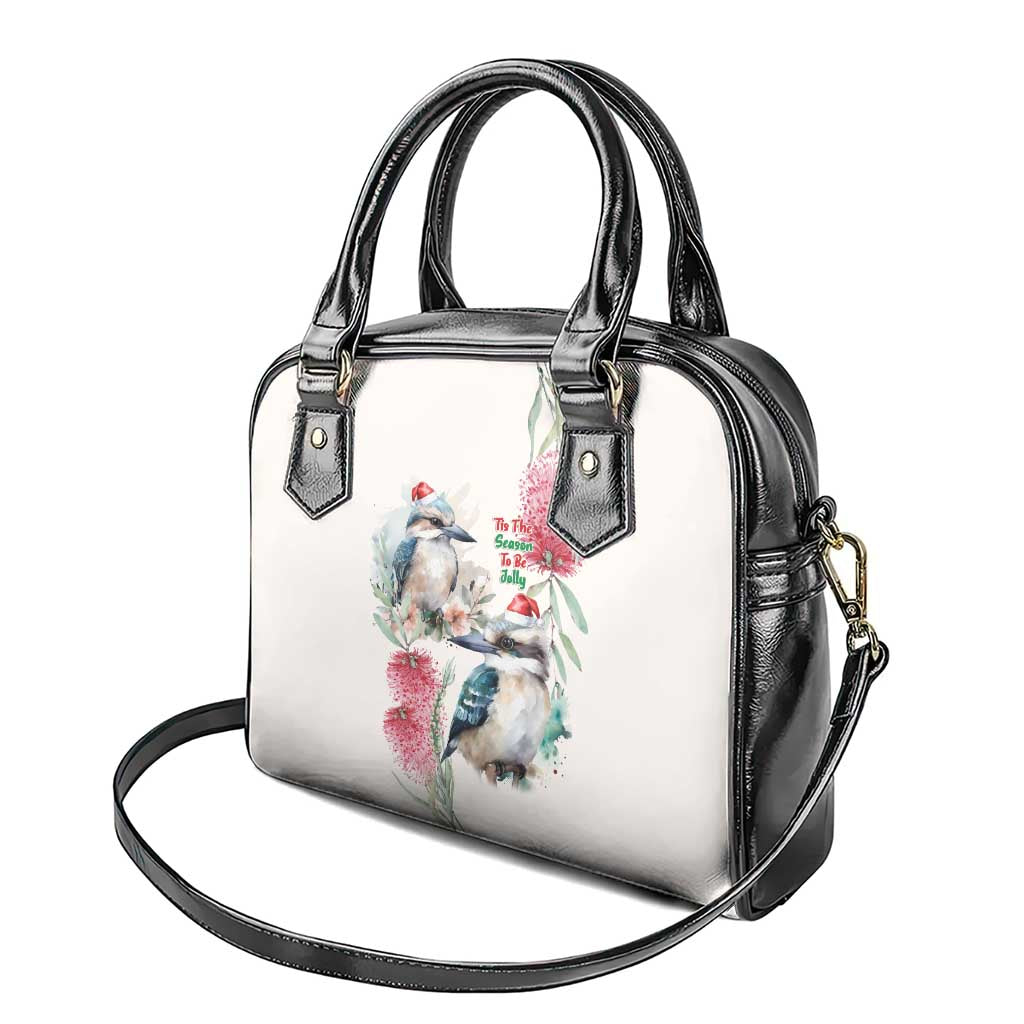 Australia Christmas Shoulder Handbag Jolly Kookaburra Bottlebrush Watercolor - Aussie Hoodie