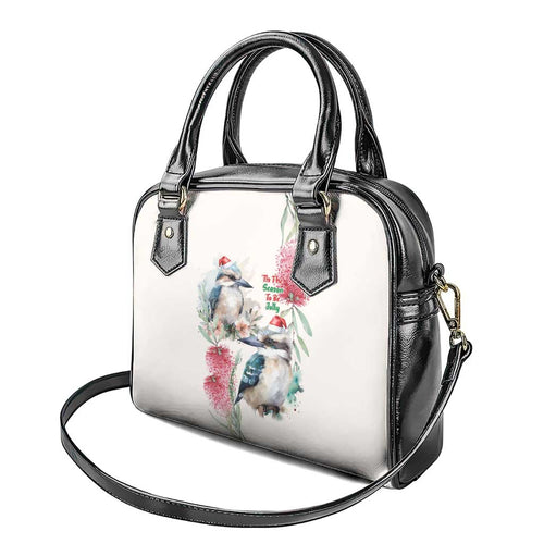 Australia Christmas Shoulder Handbag Jolly Kookaburra Bottlebrush Watercolor - Aussie Hoodie