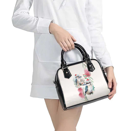 Australia Christmas Shoulder Handbag Jolly Kookaburra Bottlebrush Watercolor - Aussie Hoodie