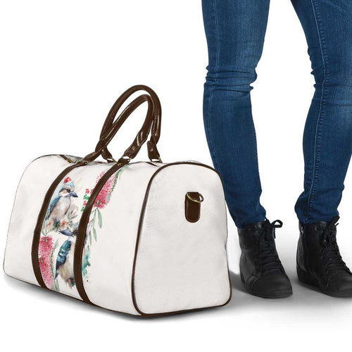 Australia Christmas Travel Bag Jolly Kookaburra Bottlebrush Watercolor - Aussie Hoodie