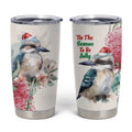 Australia Christmas Tumbler Cup Jolly Kookaburra Bottlebrush Watercolor - Aussie Hoodie