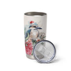 Australia Christmas Tumbler Cup Jolly Kookaburra Bottlebrush Watercolor - Aussie Hoodie