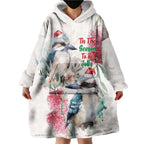 Australia Christmas Wearable Blanket Hoodie Jolly Kookaburra Bottlebrush Watercolor - Aussie Hoodie