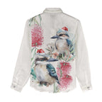 Australia Christmas Women Casual Shirt Jolly Kookaburra Bottlebrush Watercolor - Aussie Hoodie
