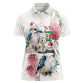 Australia Christmas Women Polo Shirt Jolly Kookaburra Bottlebrush Watercolor - Aussie Hoodie