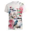 Australia Christmas Women V-Neck T-Shirt Jolly Kookaburra Bottlebrush Watercolor - Aussie Hoodie