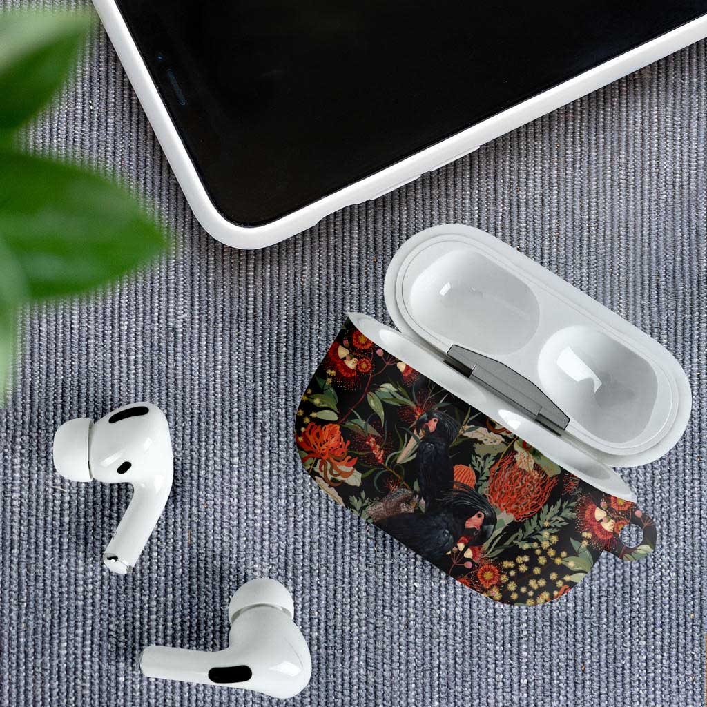 Australia Palm Cockatoo AirPods Case Aussie Native Flowers - Aussie Hoodie