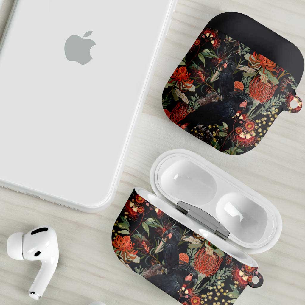 Australia Palm Cockatoo AirPods Case Aussie Native Flowers - Aussie Hoodie