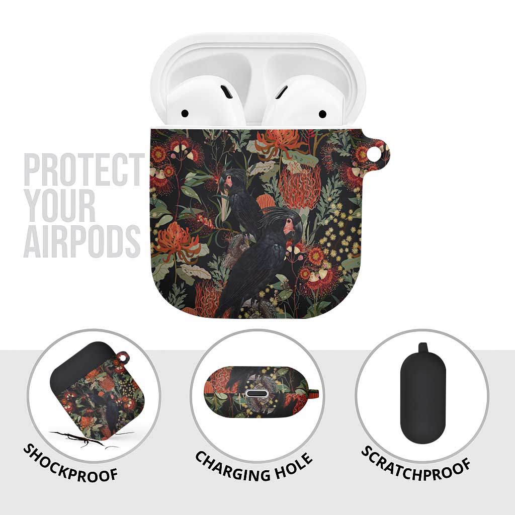 Australia Palm Cockatoo AirPods Case Aussie Native Flowers - Aussie Hoodie