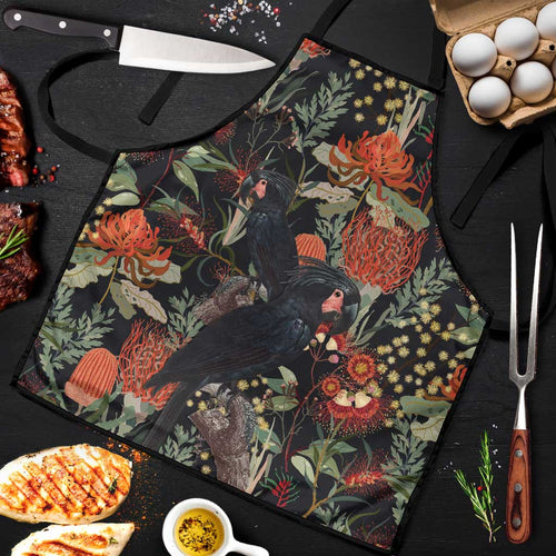 Australia Palm Cockatoo Apron Aussie Native Flowers - Aussie Hoodie