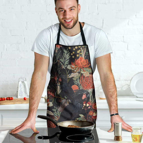 Australia Palm Cockatoo Apron Aussie Native Flowers - Aussie Hoodie