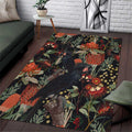 Australia Palm Cockatoo Area Rug Aussie Native Flowers - Aussie Hoodie