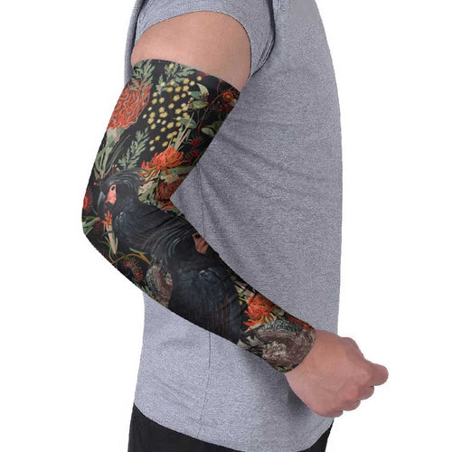 Australia Palm Cockatoo Arm Sleeves Aussie Native Flowers - Aussie Hoodie