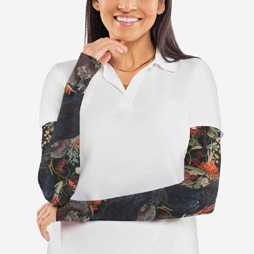 Australia Palm Cockatoo Arm Sleeves Aussie Native Flowers - Aussie Hoodie