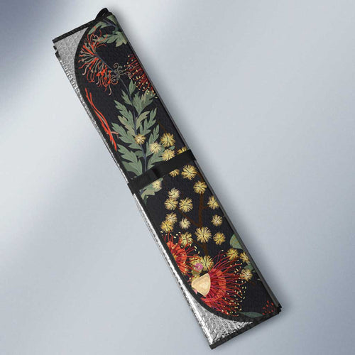 Australia Palm Cockatoo Auto Sun Shade Aussie Native Flowers - Aussie Hoodie