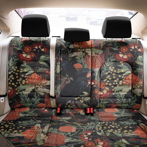 Australia Palm Cockatoo Back Car Seat Cover Aussie Native Flowers - Aussie Hoodie
