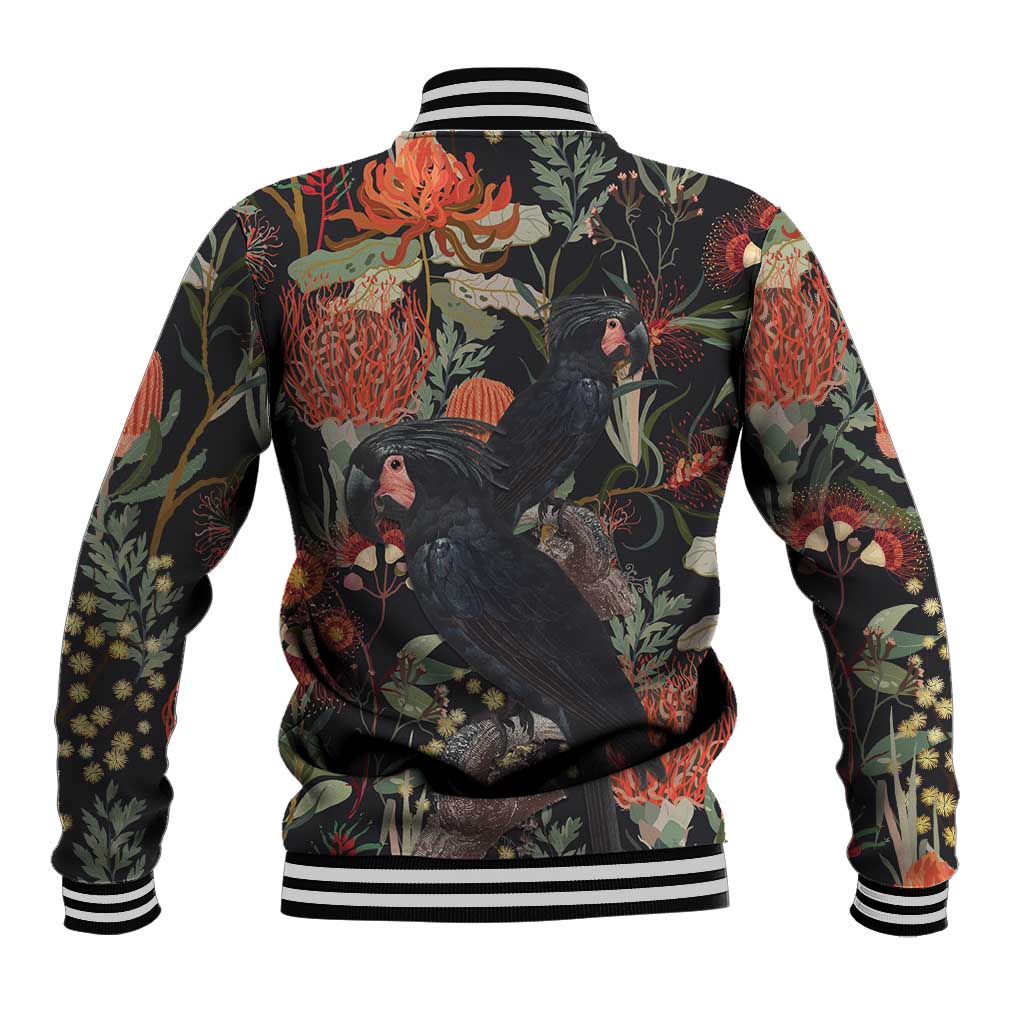 Australia Palm Cockatoo Baseball Jacket Aussie Native Flowers - Aussie Hoodie
