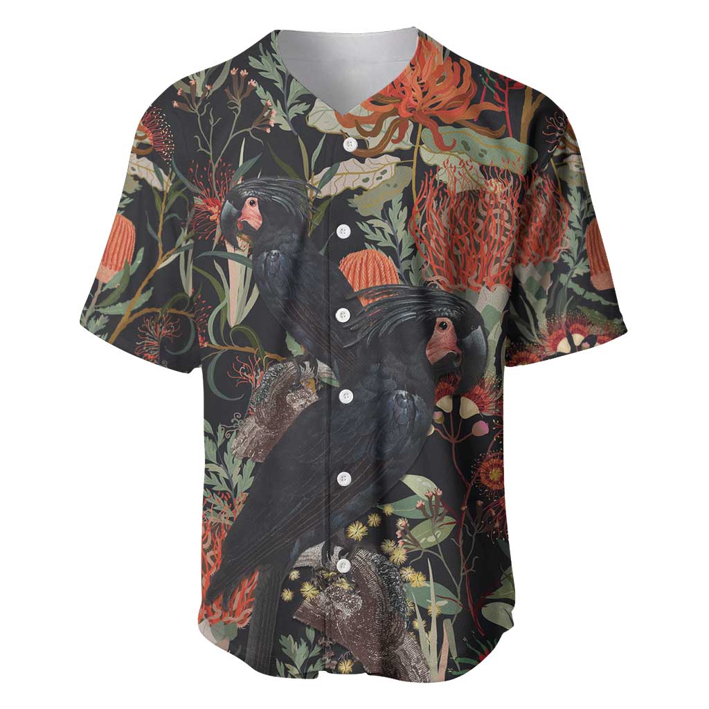 Australia Palm Cockatoo Baseball Jersey Aussie Native Flowers - Aussie Hoodie