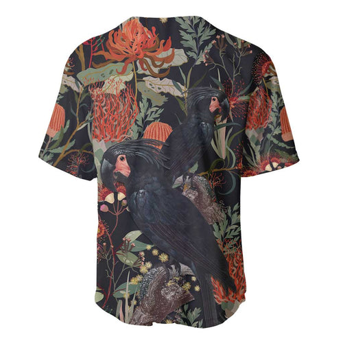 Australia Palm Cockatoo Baseball Jersey Aussie Native Flowers - Aussie Hoodie