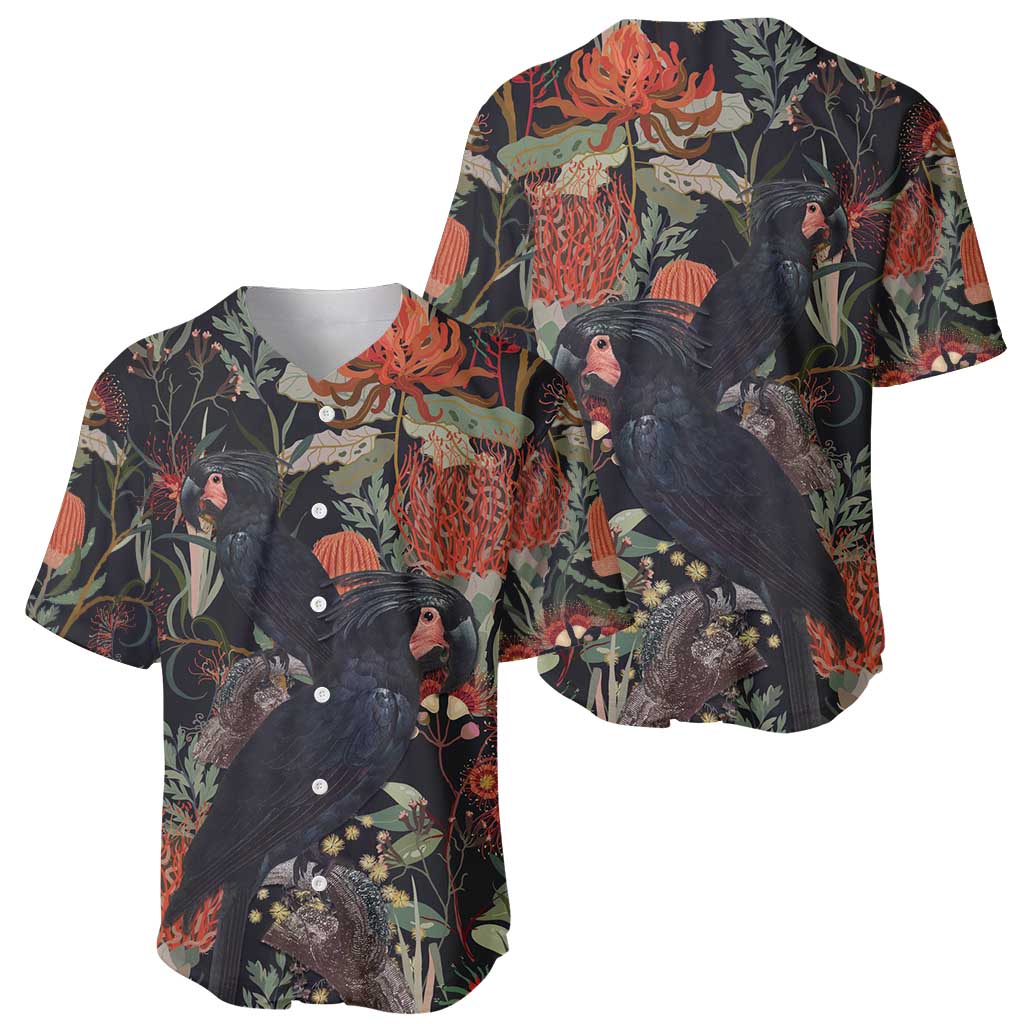 Australia Palm Cockatoo Baseball Jersey Aussie Native Flowers - Aussie Hoodie
