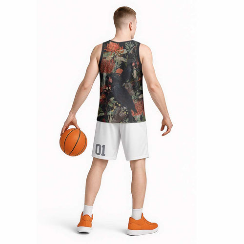 Australia Palm Cockatoo Basketball Jersey Aussie Native Flowers - Aussie Hoodie