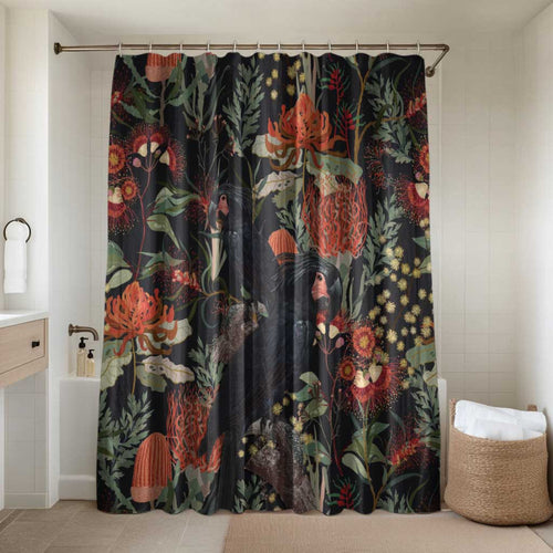 Australia Palm Cockatoo Bathroom Set Aussie Native Flowers - Aussie Hoodie