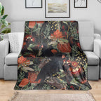 Australia Palm Cockatoo Blanket Aussie Native Flowers - Aussie Hoodie