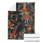 Australia Palm Cockatoo Blanket Aussie Native Flowers - Aussie Hoodie