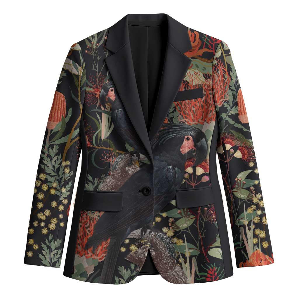 Australia Palm Cockatoo Blazer Aussie Native Flowers - Aussie Hoodie