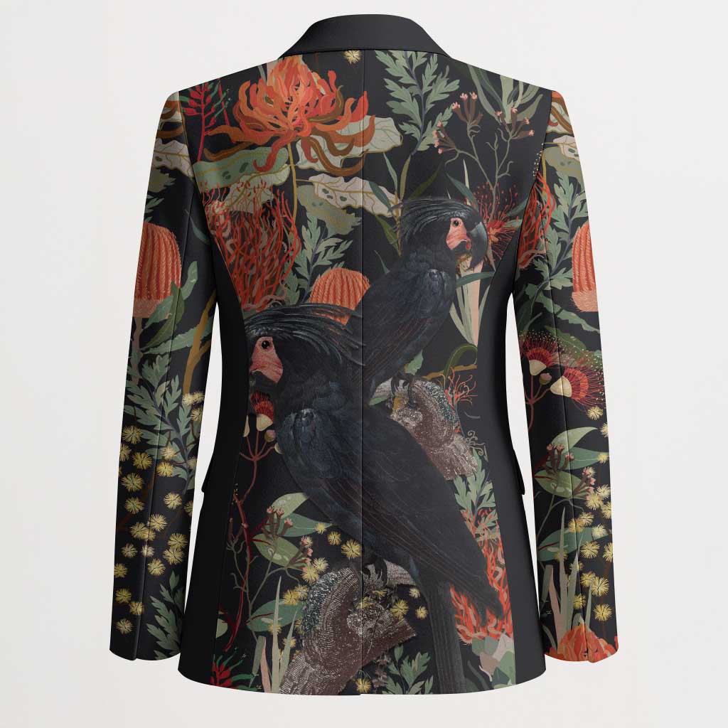 Australia Palm Cockatoo Blazer Aussie Native Flowers - Aussie Hoodie
