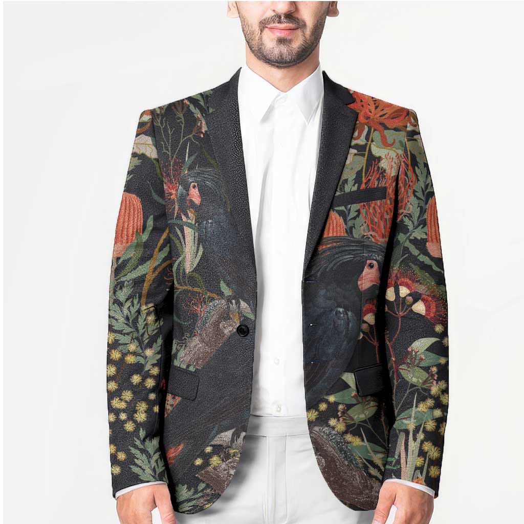 Australia Palm Cockatoo Blazer Aussie Native Flowers - Aussie Hoodie