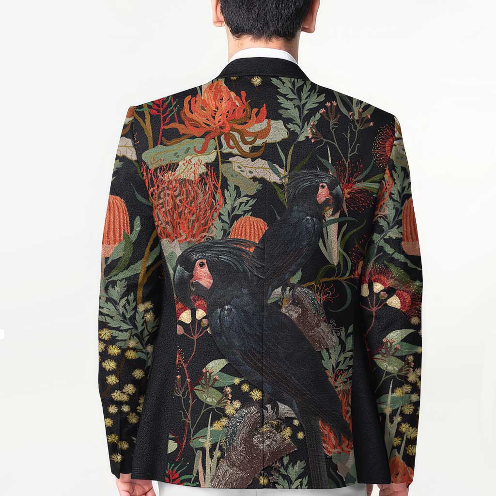 Australia Palm Cockatoo Blazer Aussie Native Flowers - Aussie Hoodie