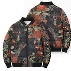 Australia Palm Cockatoo Bomber Puffer Jacket Aussie Native Flowers - Aussie Hoodie