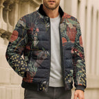 Australia Palm Cockatoo Bomber Puffer Jacket Aussie Native Flowers - Aussie Hoodie
