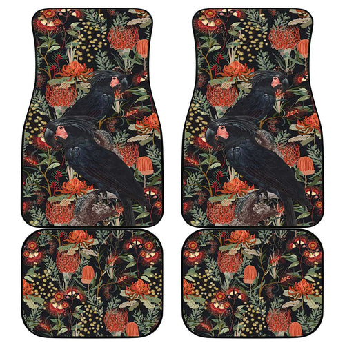 Australia Palm Cockatoo Car Mats Aussie Native Flowers - Aussie Hoodie