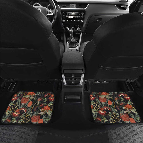 Australia Palm Cockatoo Car Mats Aussie Native Flowers - Aussie Hoodie