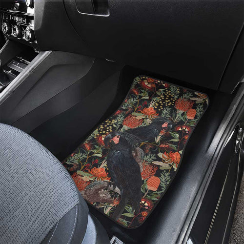 Australia Palm Cockatoo Car Mats Aussie Native Flowers - Aussie Hoodie