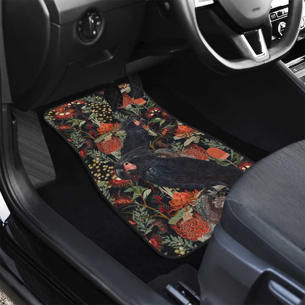 Australia Palm Cockatoo Car Mats Aussie Native Flowers - Aussie Hoodie