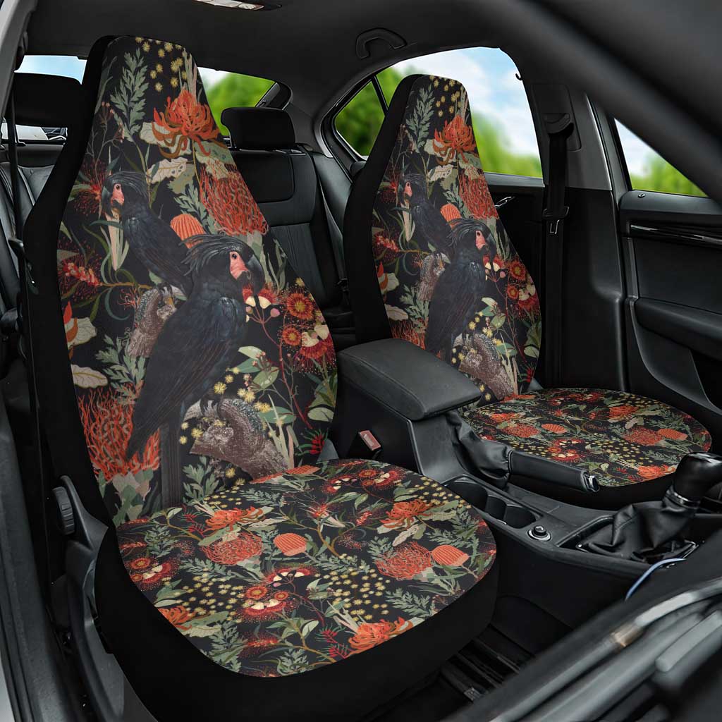 Australia Palm Cockatoo Car Seat Cover Aussie Native Flowers - Aussie Hoodie