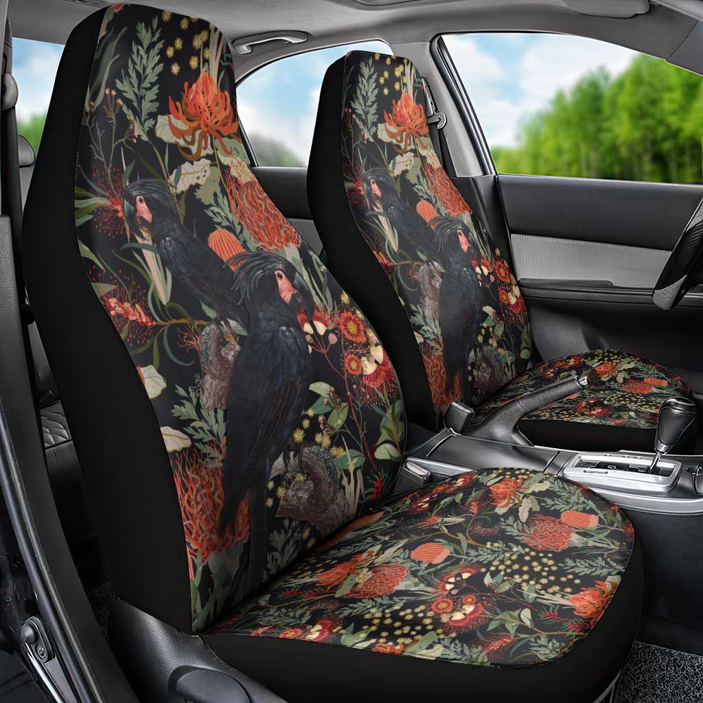 Australia Palm Cockatoo Car Seat Cover Aussie Native Flowers - Aussie Hoodie