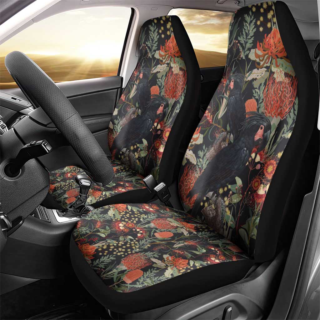 Australia Palm Cockatoo Car Seat Cover Aussie Native Flowers - Aussie Hoodie