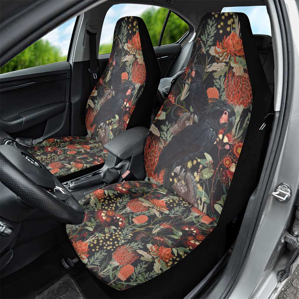 Australia Palm Cockatoo Car Seat Cover Aussie Native Flowers - Aussie Hoodie