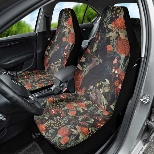 Australia Palm Cockatoo Car Seat Cover Aussie Native Flowers - Aussie Hoodie