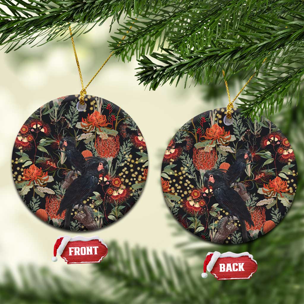 Australia Palm Cockatoo Ceramic Ornament Aussie Native Flowers - Aussie Hoodie